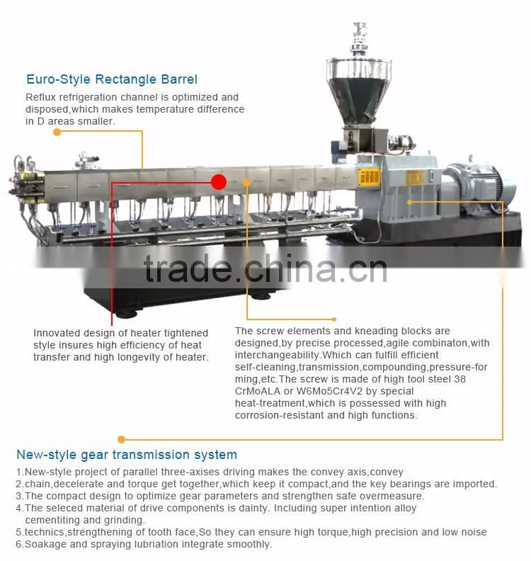 OEM masterbatch plastic granules pellet Butyl Rubber Pelletizing Twin Screw Extruder Machine