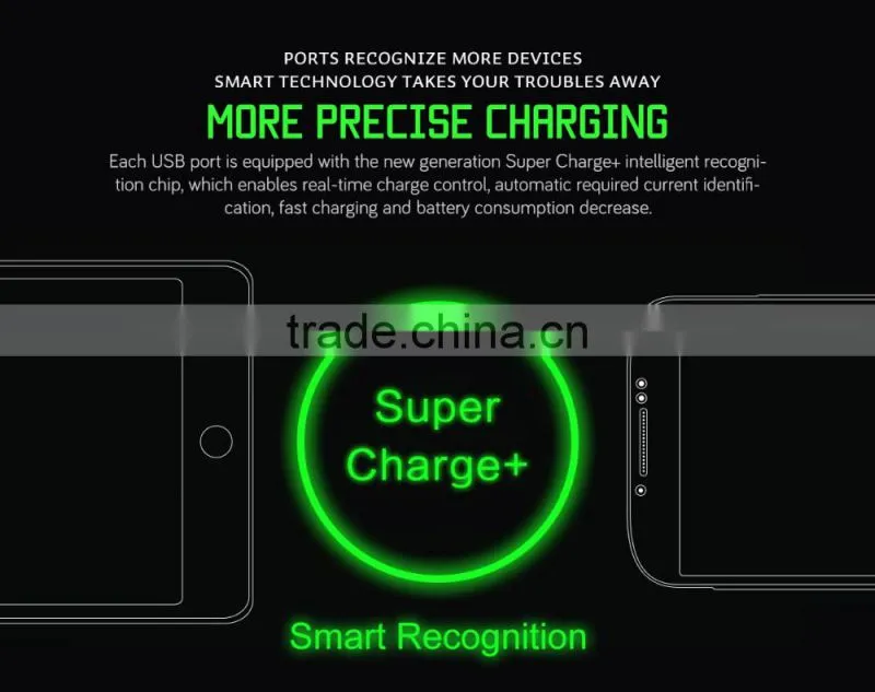 New Arrival Fashion VOXLINK Humanized Design 8-Port USB Charger With Transparent bracket PSE Black