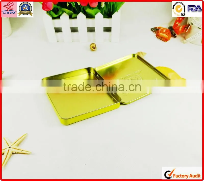 packing metal color printing small rectangle empty tobacco tin can