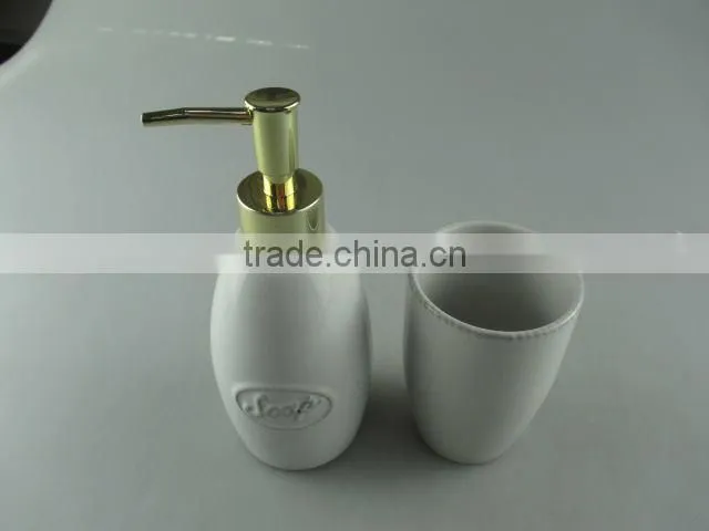 Stocklot ceramic bottle for shower cream/hand wash use with mug
