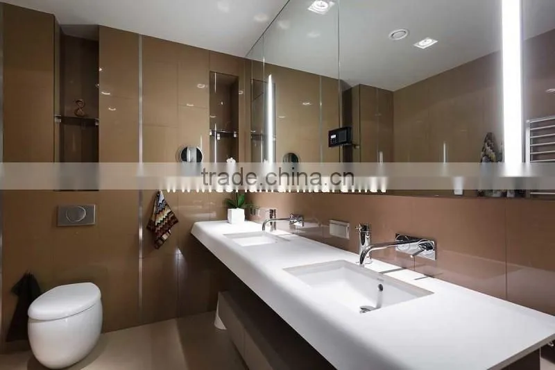 red corian made big size wall hung bathroom basin