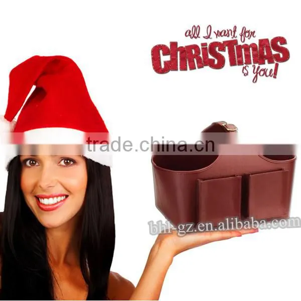 Hot Sales! Christmas gift faux leather storage basket L-21(PW-53), household laundry basket, hotel supplies wine basket