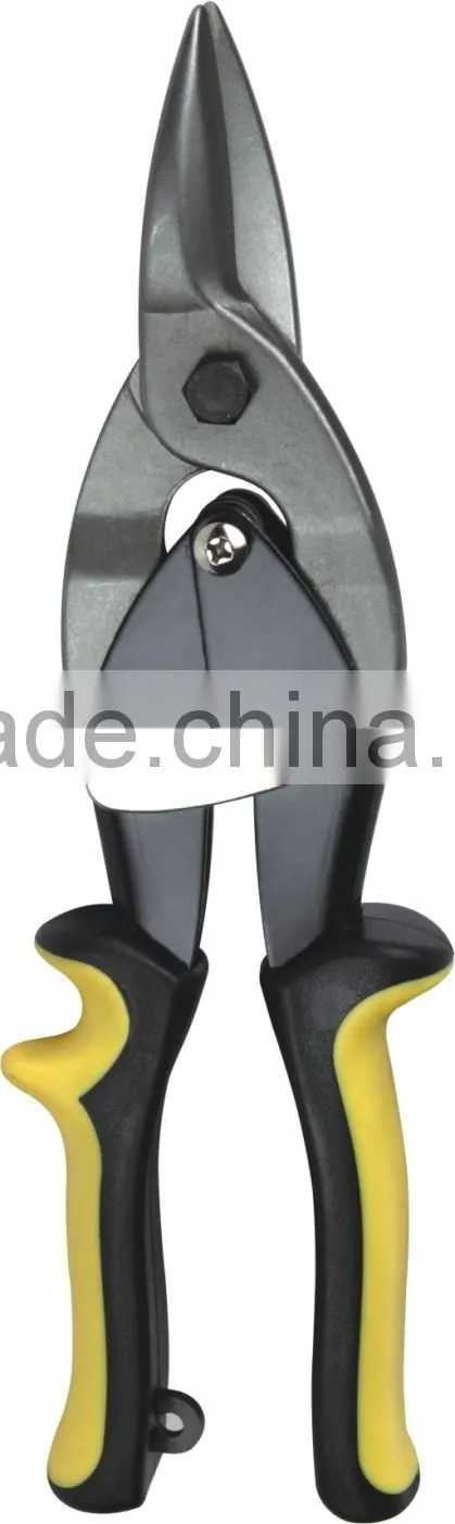 Double color PVC handle straight aviation tin snip pliers