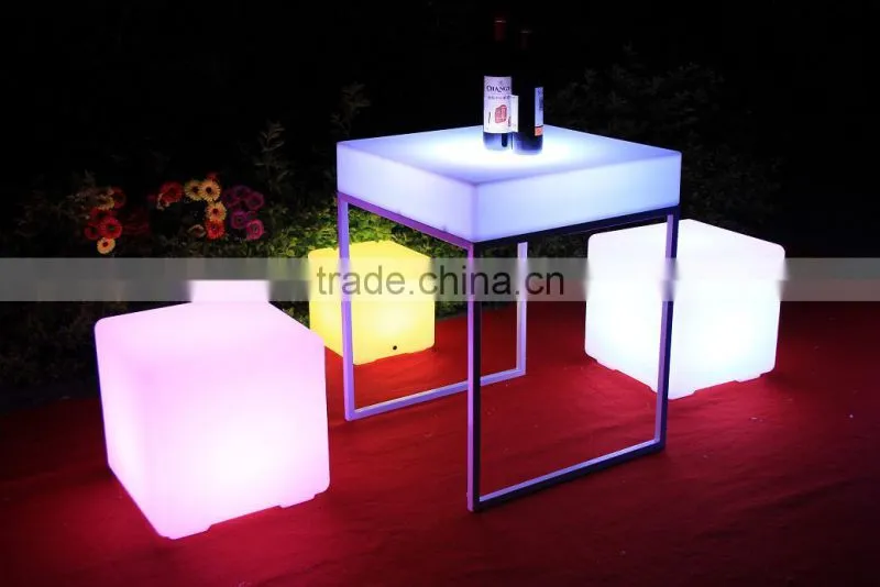 Mult color changing plastic and stainless stell led table