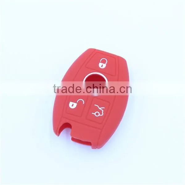 High Quality 3 buttons with hole Silicone Car Key Cover Case for Mercedes-benz remote keys in stock