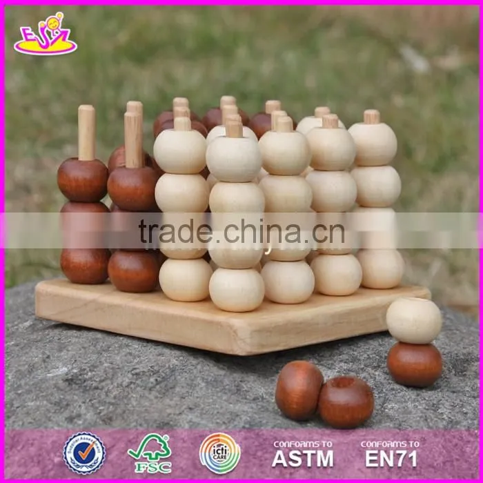 2017 new design educational beads wooden toddler stacking toys W13D115