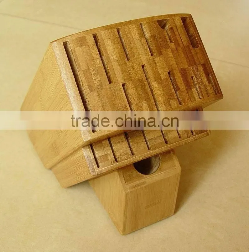 20- Slots Solid Bamboo Knife block, Stand, holder