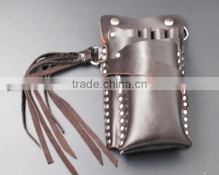 QJ-CP22 Professional real leather hair shears sleeves hairdressing scissor pouches holster