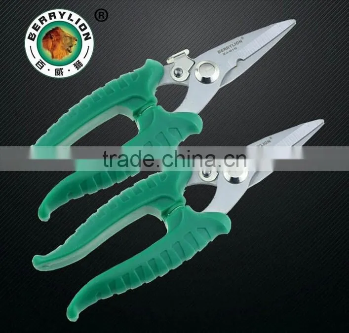 BERRYLION stainless steel 200mm cheap green plastic handle gardening shear