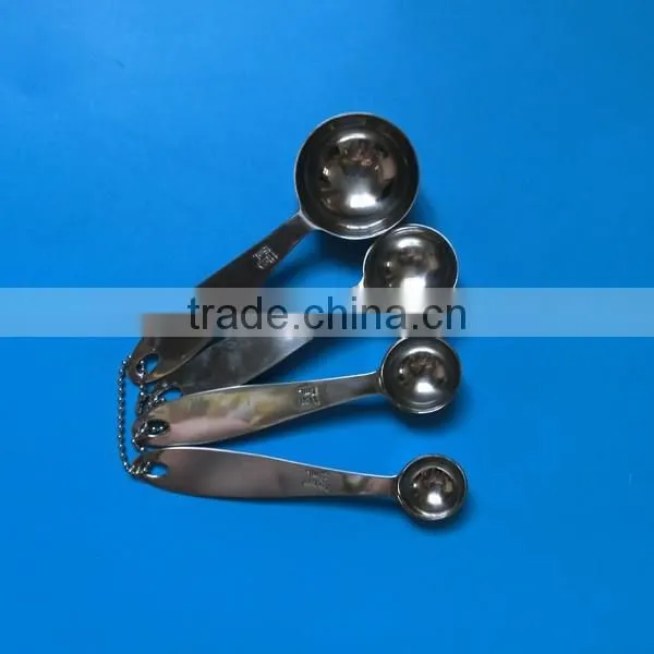 4 Pcs Stainless Steel Measuring Spoon Set with a Chain