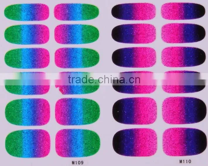 Hot Selling gradient color nail sticker for girls, Gradient nail stick Fashion Nail art Decals
