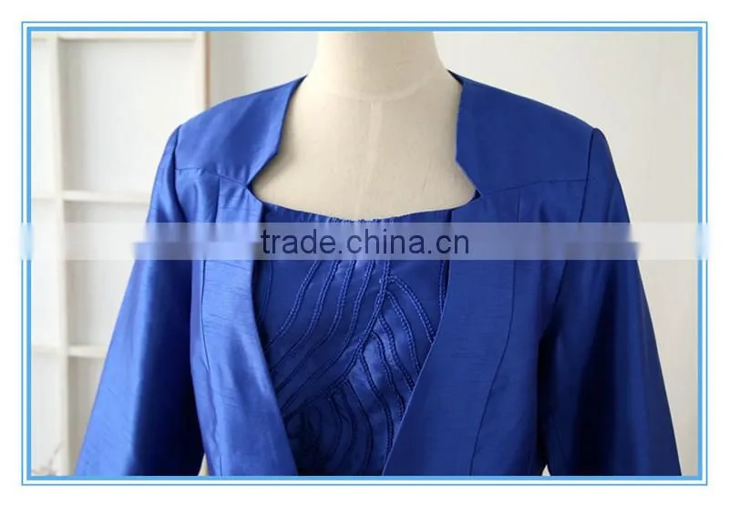 100% Polyester Three-piece Suit Dark Blue Wholesale Women Church Suits