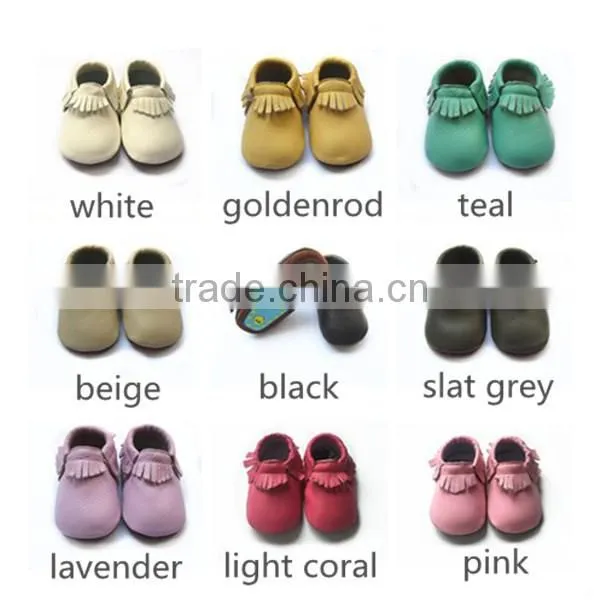 hard sole genuine leather wholesale baby shoes baby moccasins