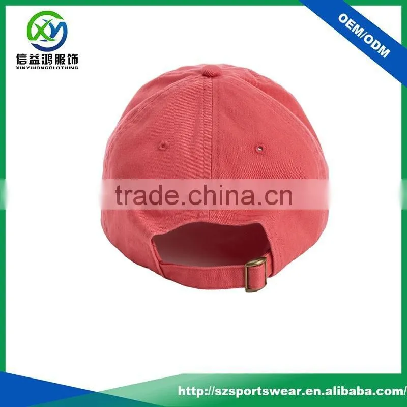 Popular design red color breathable 100% cotton cap, golf hat, sun visor