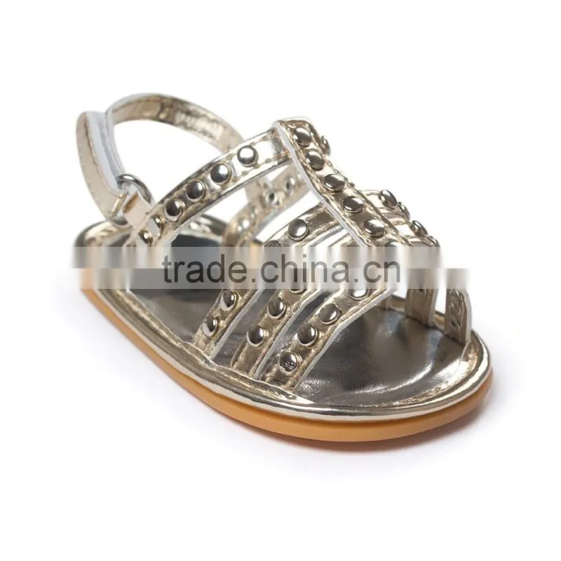 Rivet artificial leather sandals for baby girl, fashion baby sandals