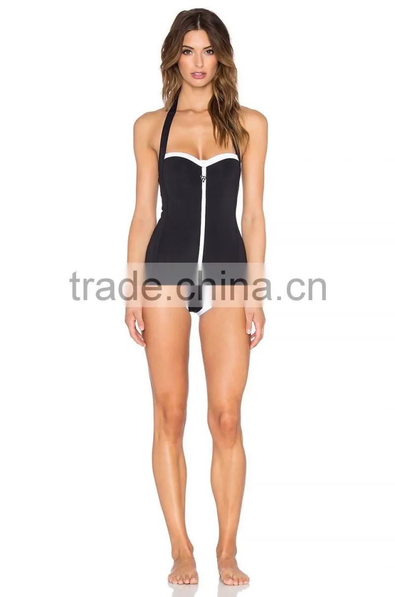 Black and white was thin piece swimsuit Conservative