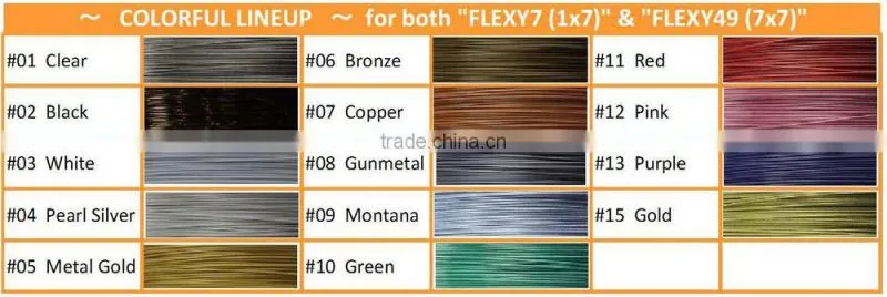 Various sizes of flexible stainless steel wire for jewelry made in Japan