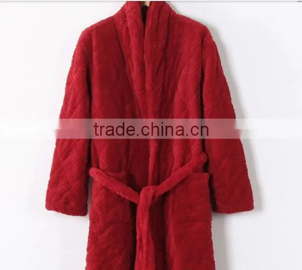 Chinese Autumn & Winterred thick red men's bathrobes