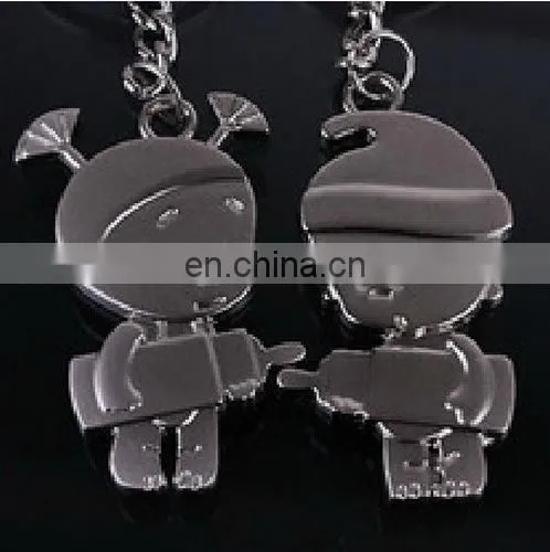 Fashion New Design Cartoon Kids With Milk Bottle Lovers Keychain Couple Valentine's Day Gift