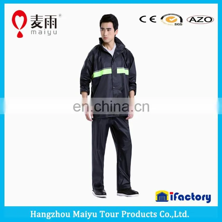 maiyu polyester raincoat with reflective tapes