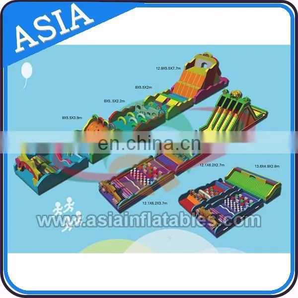 Crazy Team Work Sport Games Giant Inflatable Obstacle Course Inflatable Obstacle Run Race For Adult