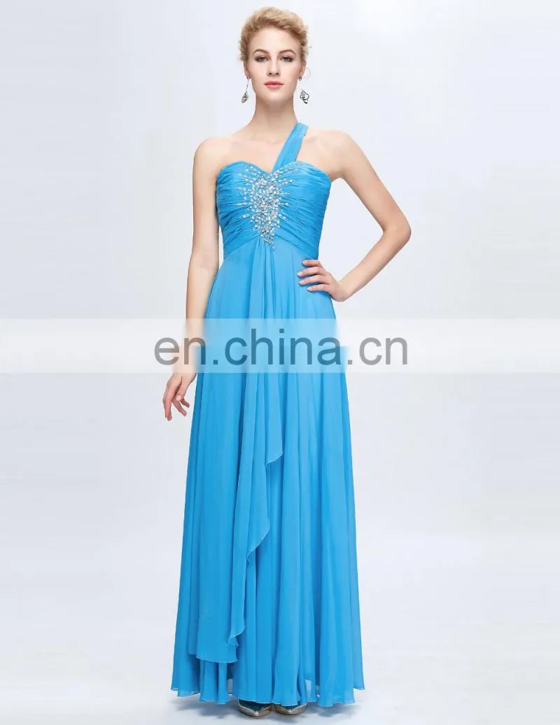 Grace Karin One shoulder Long Chiffon Evening Gowns Party Gowns CL3120-3