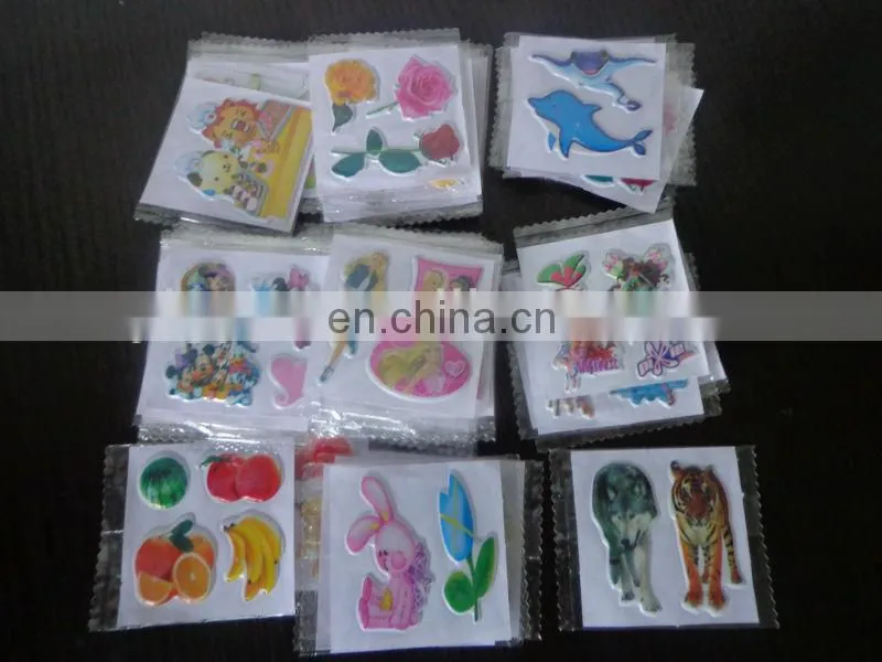 Fashion design promotional colorful lovely cartoon small puffy stickers