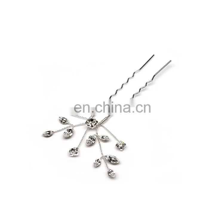 Popular customizable fashion rhinestones metal hair pin for women