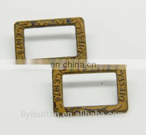 colorful custom metal label with antique painted color metal logo plate for jeans
