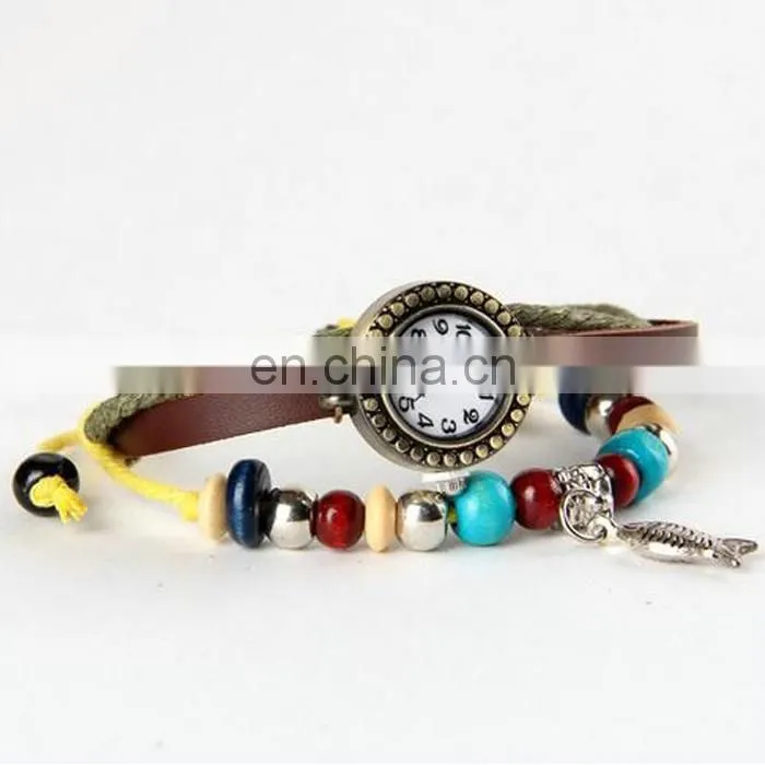 wholesale stainless steel genuine charm leather Wrist Watch
