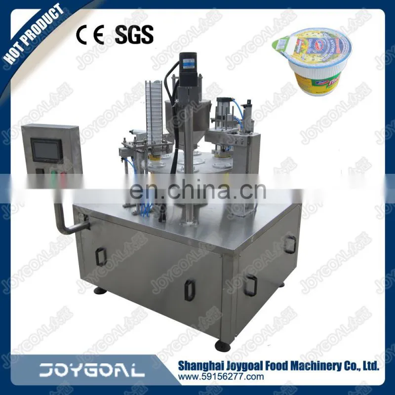 rotary table ice crame small plastic cups filling and sealing machine