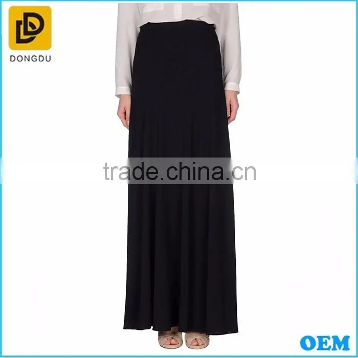 Latest design black maxi long chiffon skirts wholesale