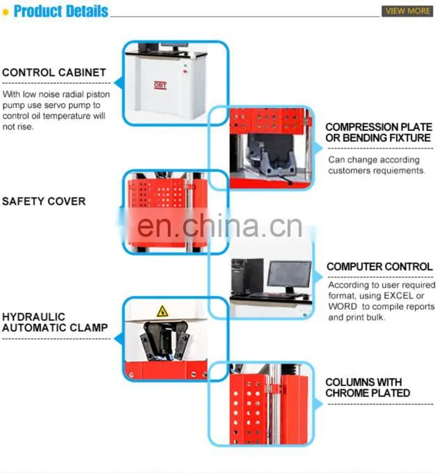 Digital display 1000KN tensile testing machine for steel bar
