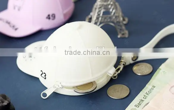 Hot! packs of silicone cute cartoon candy colored baseball cap Coin Pocket Mini cap bag coin purse