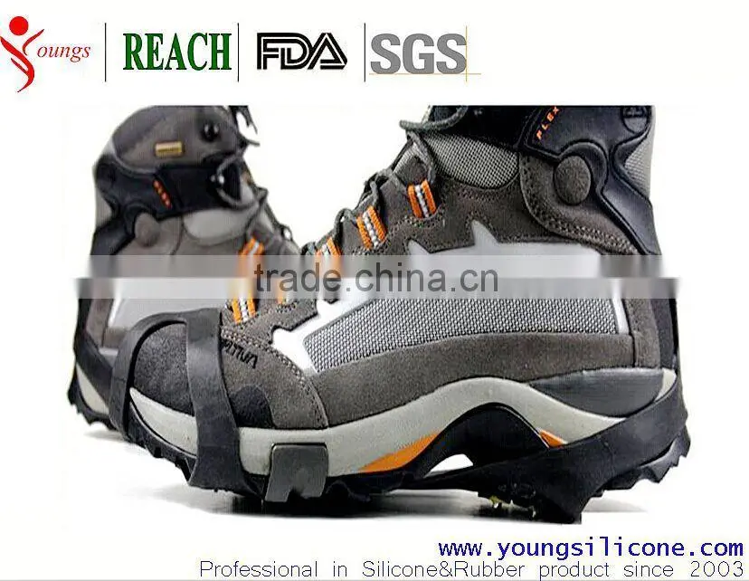 Hot sale factory price natural rubber slip resistant rubber sole shoe ice cleats grips rubber shoes cover anti-slip ice cleats