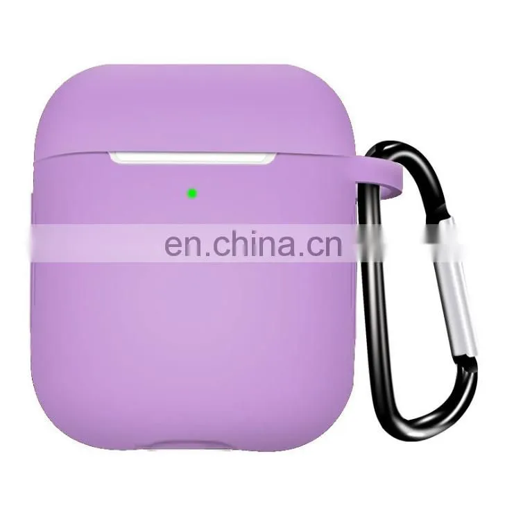 Silicone Protective Case for Airpods 1/2 Wireless Earbuds Case for Airpods Apple Airpods Cover Case with Hook