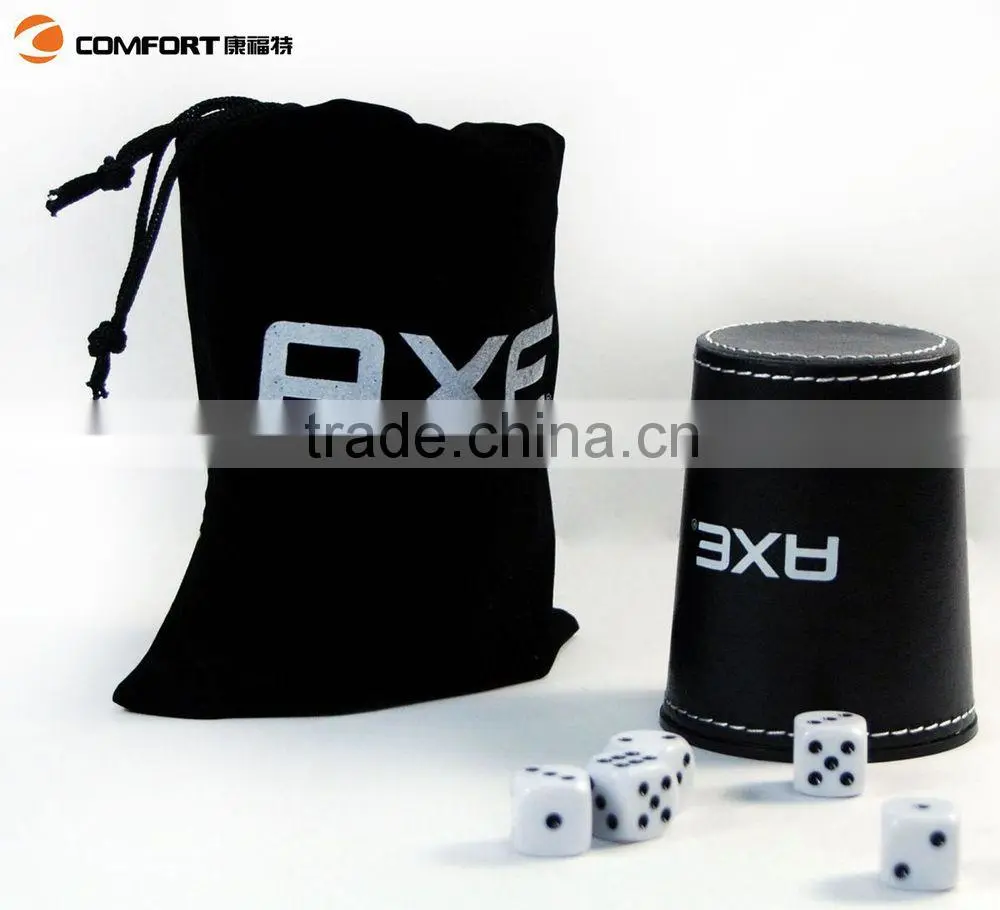 high luxury durable round leather dice cup