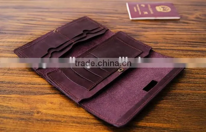 Guangzhou Fashion Hand-made Classical Wallet Long Vertical Wallets for men Multi-functional leather wallet