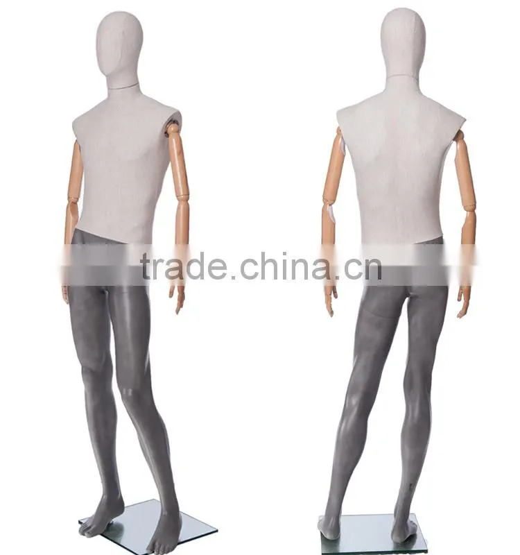 poseable male mannequin with plastic arms