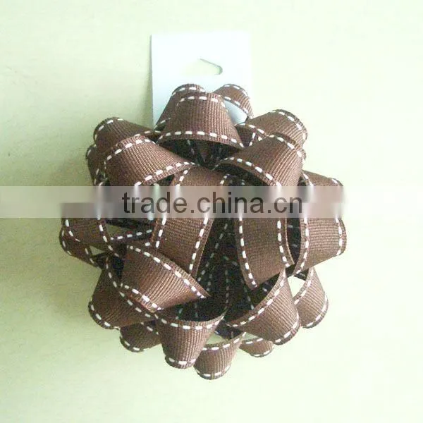 Print Star Bow, pp ribbon bow, fabric curly bow, pull bow, velvet butterfly tie, pre-made tie bow