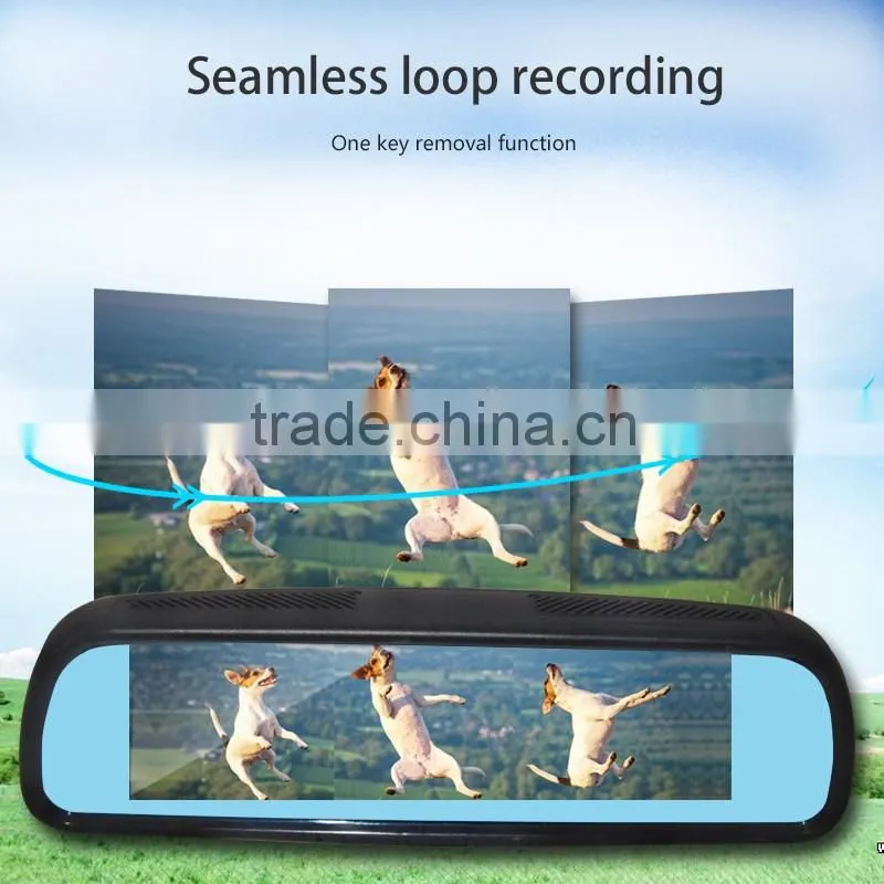 Rearview mirror Car DVR with 8-inch HD LCD srcreen capcitive screen WIFI connected