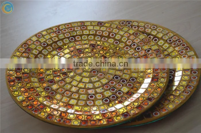 gold foil mosaic decorative plates dish