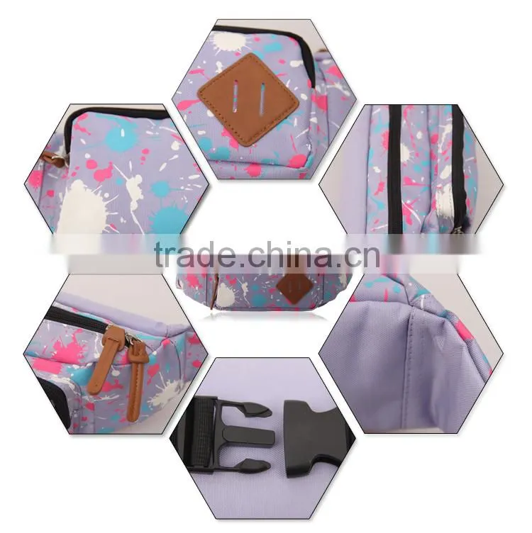 2015 latest new fashion popular purple sport canvas waist bag