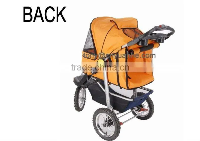 3Wheel Deluxe Jogging Pet Stroller W/12" Terrain EVA Tires Black trim