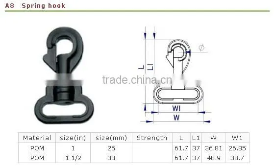 Wholesaler plastic swivel snap hook belt clip for bag