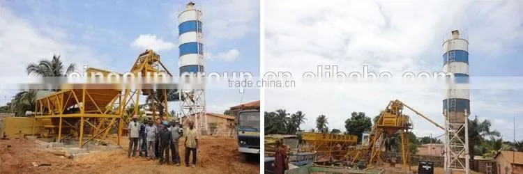 HZS75 concrete mixing plant,stationary concrete batching plant