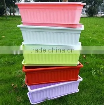 plastic rectangle flower plants pot