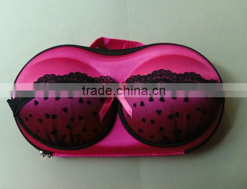 Sexy Rose satin covered EVA bra case