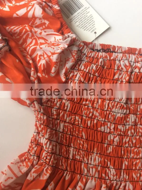 Collection White Leaves Orange Lady Long Dress