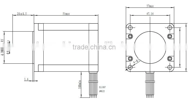 Nema 23 0.9 degree stepper motor bipolar